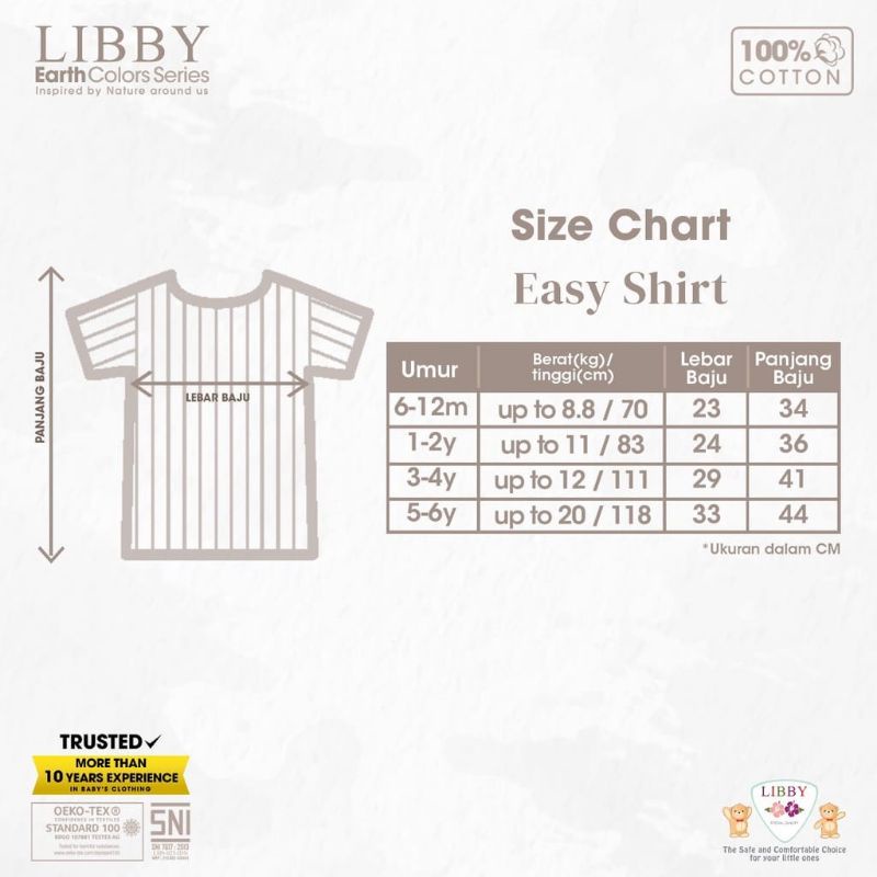 Easy Shirt 9 Bulan - 8 Tahun Earth Color Libby