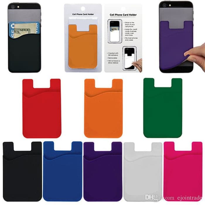 New Phone sticky Card Holder Karet Silicone Card Pocket /Tempat Kartu