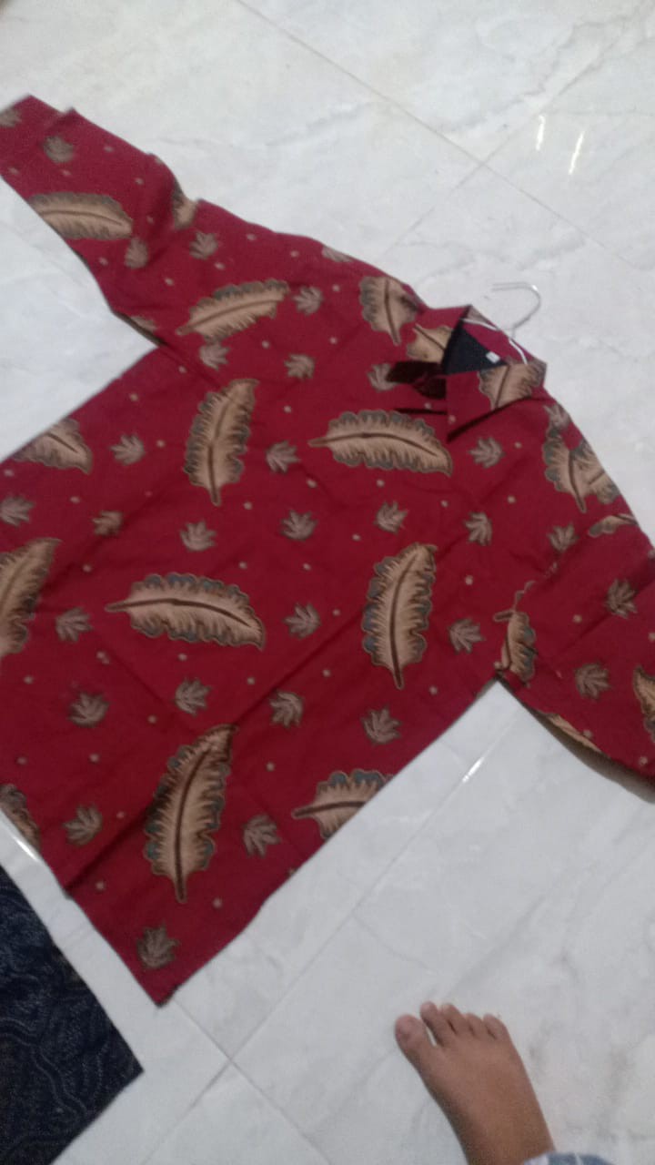 Kemeja Batik Pria Ulu Kamulyan Maron Original Martowiro Katun Halus Baturaden Full Furing