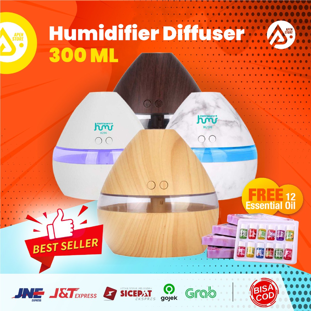 Air Humidifier 300ML Diffuser Pengharum Pewangi Ruangan Aromaterapi Difuser Disfuser Barang Unik