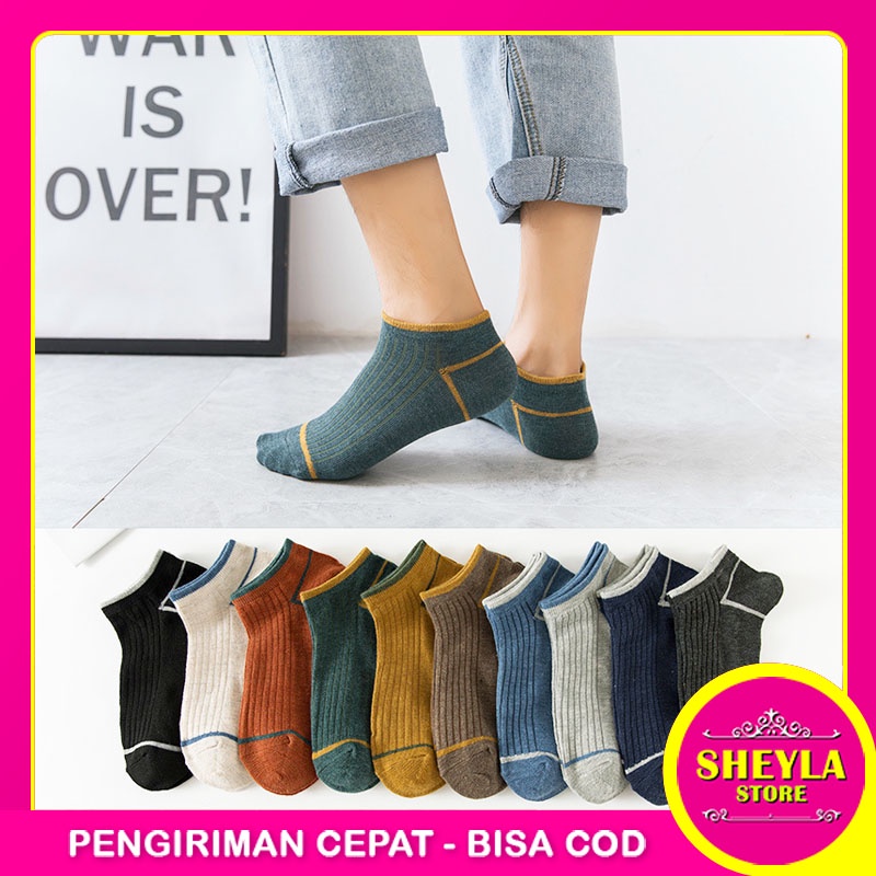 Kaos Kaki Pendek Pria Wanita Semata Kaki / Kaos Kaki Simple Polos Unisex / Short Ankle Cute Socks Import / TS-118