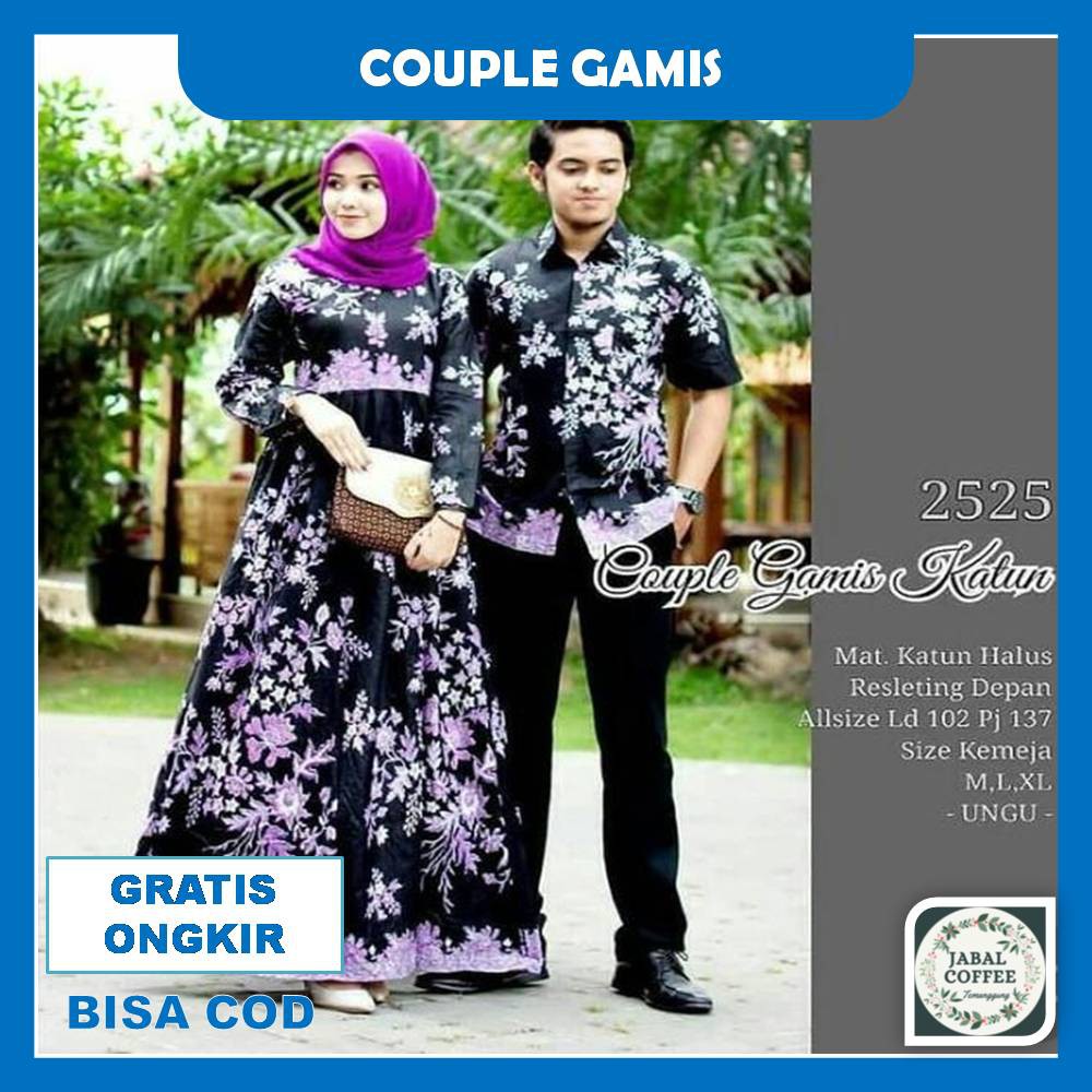 Couple Batik Sarimbit Bunga Kondangan / Couple Gamis Batik / Couple Brokat Set Batik Pekalongan J26