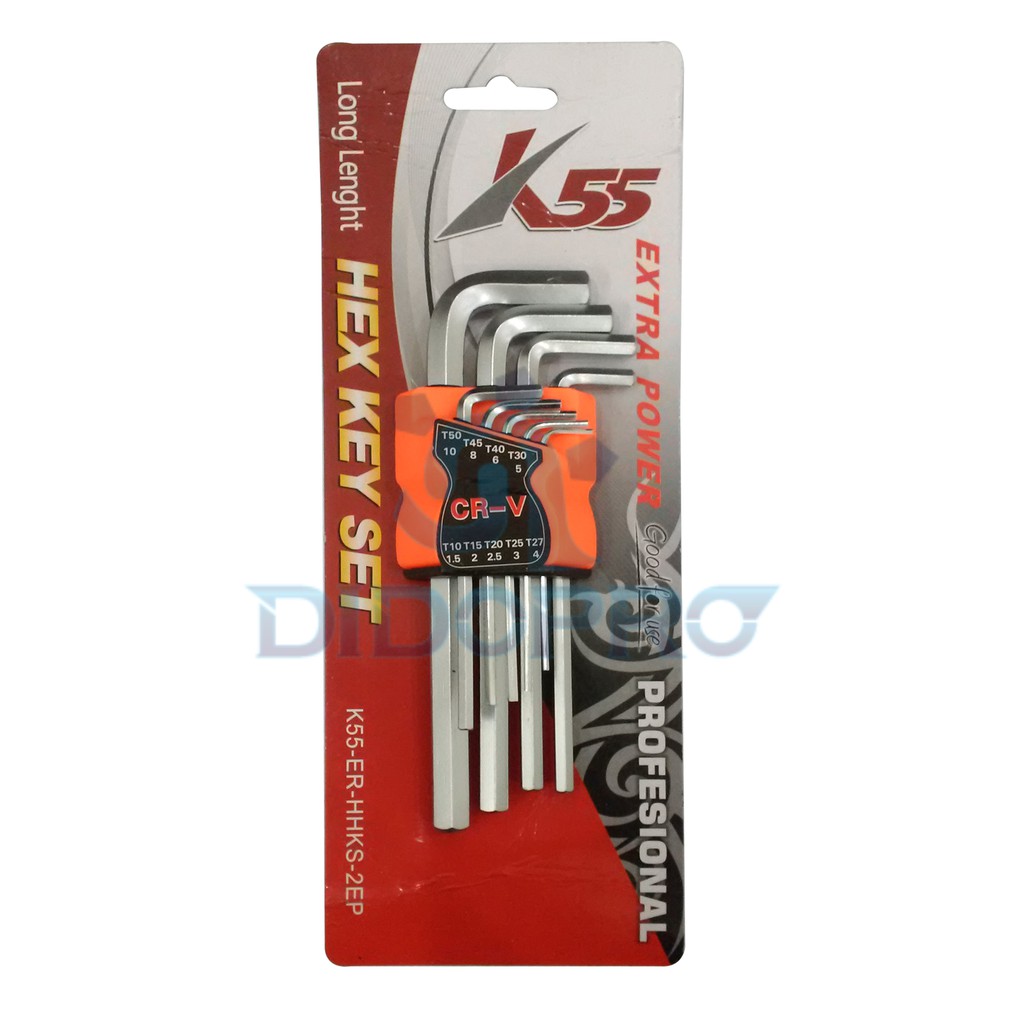 Kunci L Set 9pcs K55 (Hex Key Wrench Set)