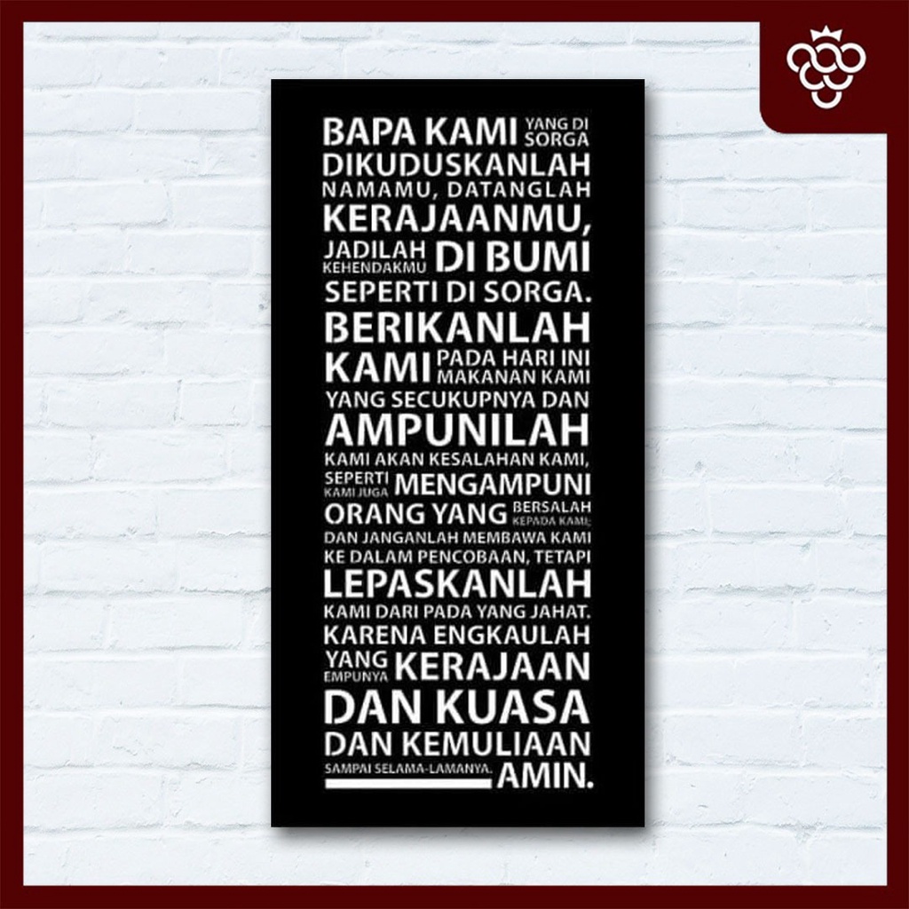 Hiasan Dinding Doa Bapa Kami (M) - Hitam
