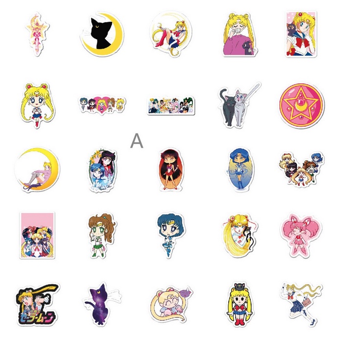 A6015 STICKER 10PCS (SAILOR MOON) anti air notebook scrapbook label tempel motif kartun superhero super hero unik lucu atk alat tulis kantor murah viral termurah kartun komputer leptop handphone hp smartphone koper laptop tembok kulkas disney anime