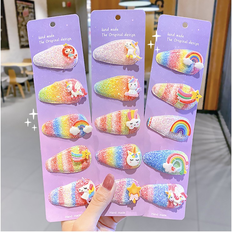 babyfit RAINBOW GLITZ jepitan rambut anak 5in1 hair accesories aksesoris rambut anak jepit