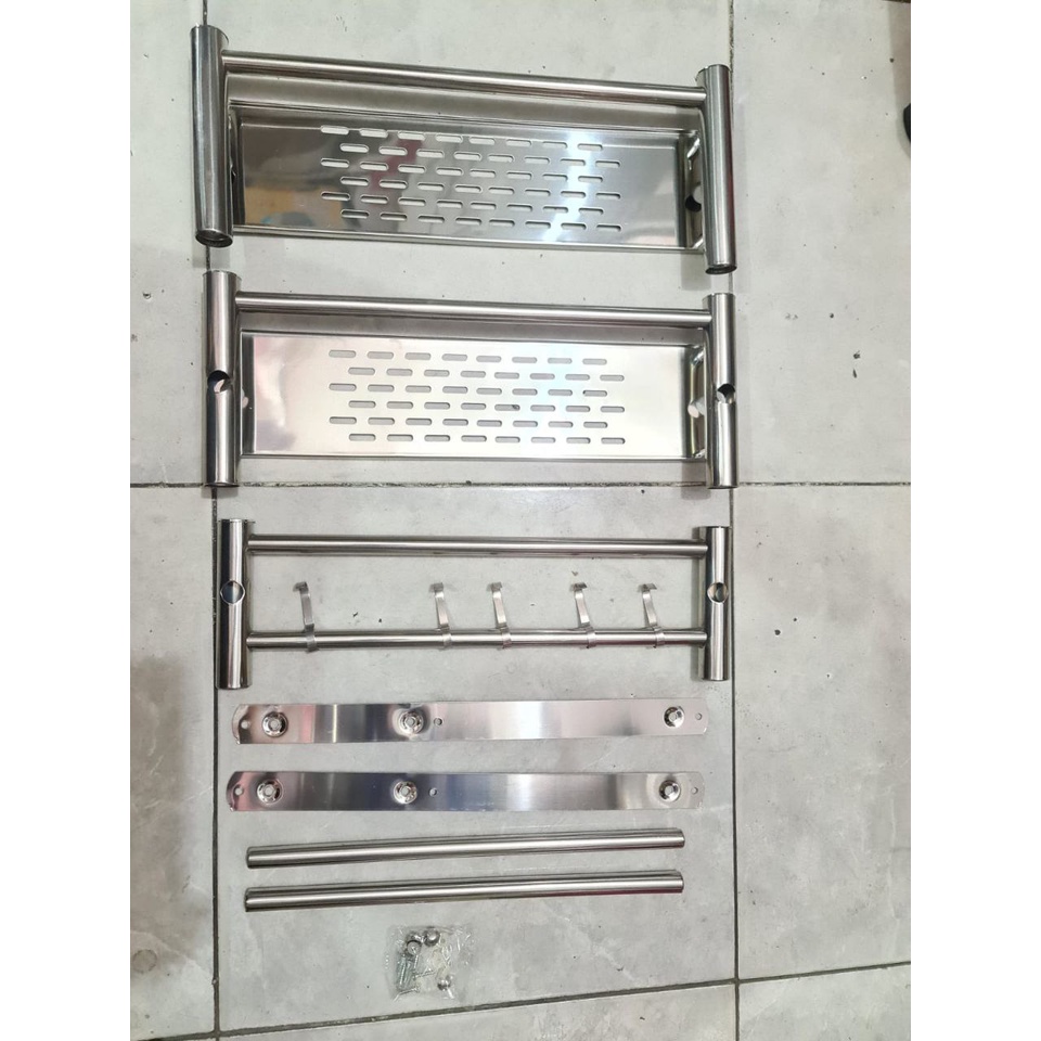 RAK SABUN STAINLESS 3 SUSUN 40CM / 50CM PROMO