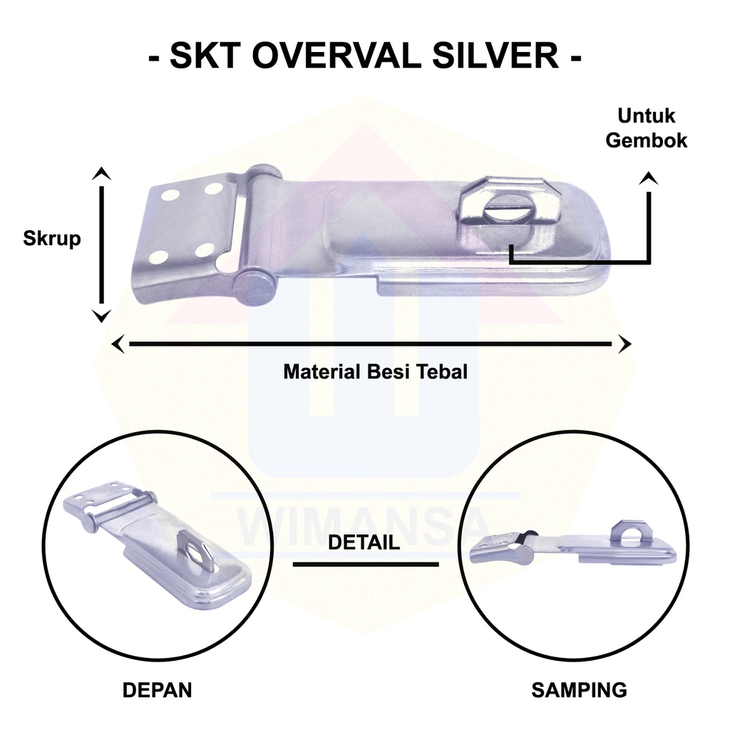 SKT OVERVAL SILVER - KUNCI PINTU OVERVAL