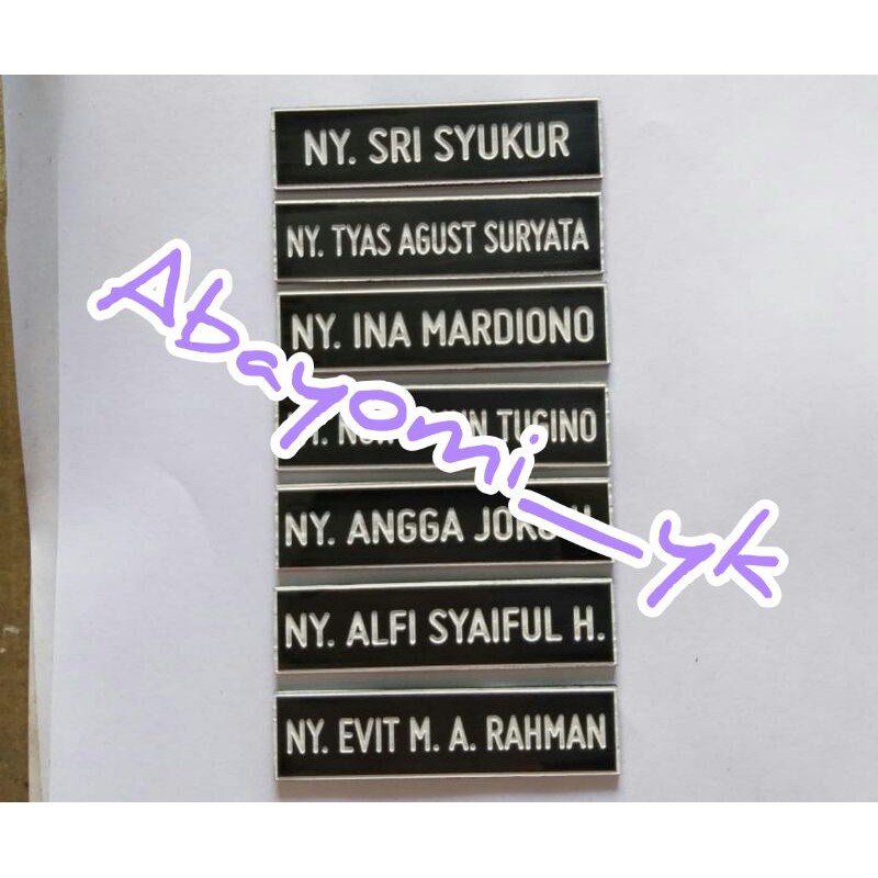

Name Tag papan nama dada acrylic grafir MAGNET