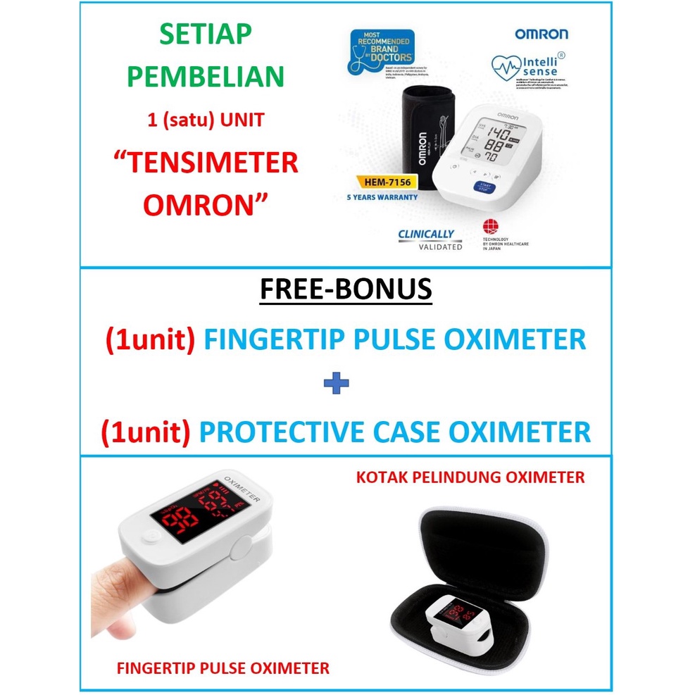 Jual Paket Combo 3in1 Tensimeter Omron Hem 7156 Fingertip Pulse