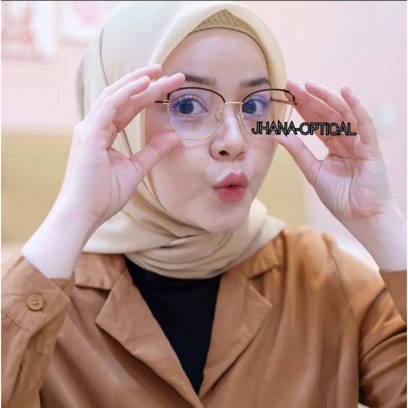 Kacamata wanita paket lensa photocromic minus(6507)frame lensa bluecromic  minus anti radiasi