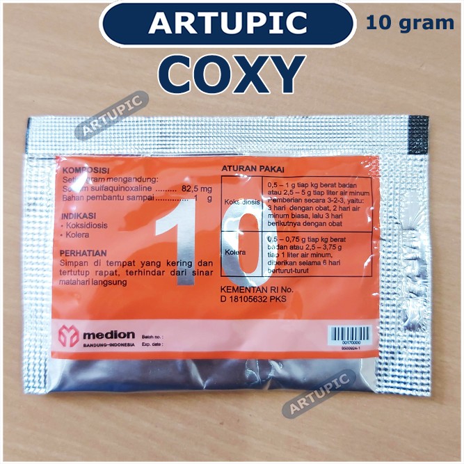 Coxy 10 gram Obat Koksi Bakteri Berak Darah Merah Hijau Koksidiosis Kolera Unggas Ayam