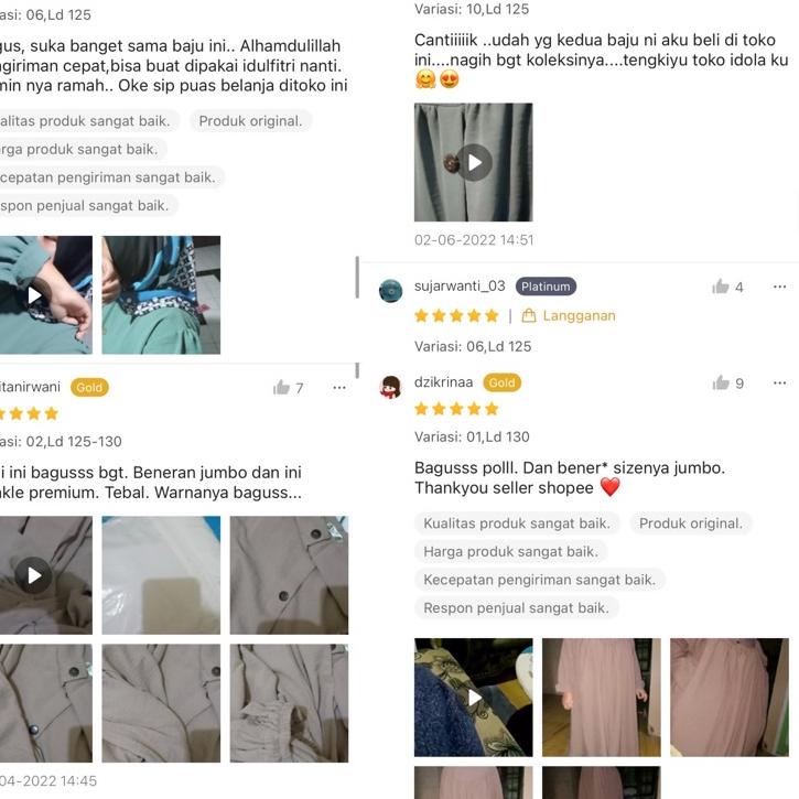 Sudah READY.. Larisa One Set Crinkle Premium Jumbo LD 120-130 By VELOVA Setelan Tunik Celana Kulot