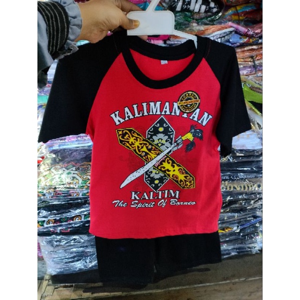 setelan Kaos anak Kalimantan Balikpapan Samarinda Kalimantan timur oleh oleh khas Kalimantan oleh ol