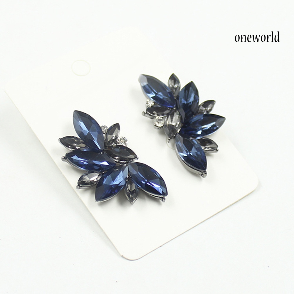 OW@ 1 Pair Fashion Women Rhinestone Ear Drop Dangle Stud Earrings Jewelry Gift