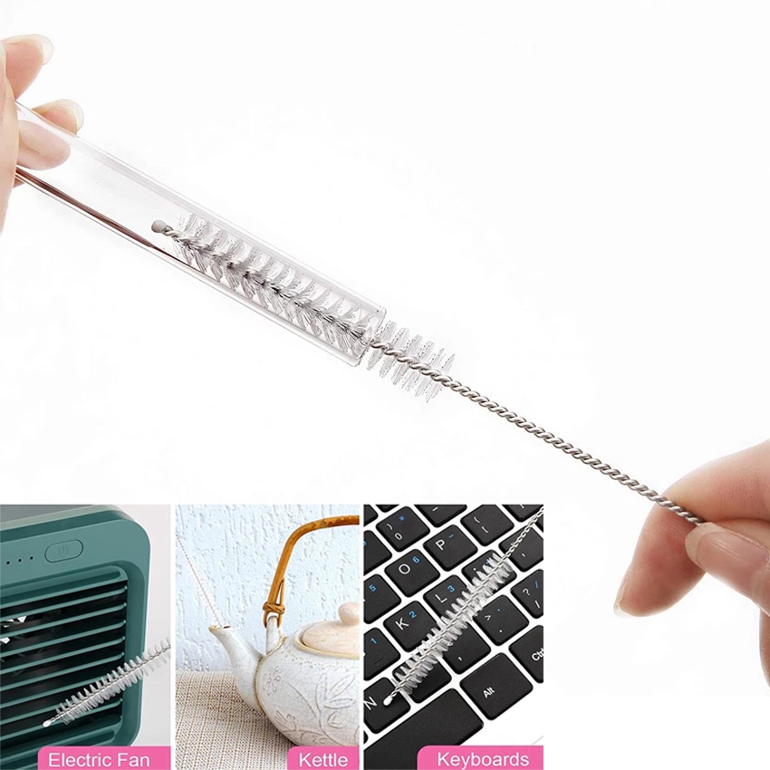 Sikat Pembersih Sedotan Bentuk Spiral Bahan Stainless Steel Reusable