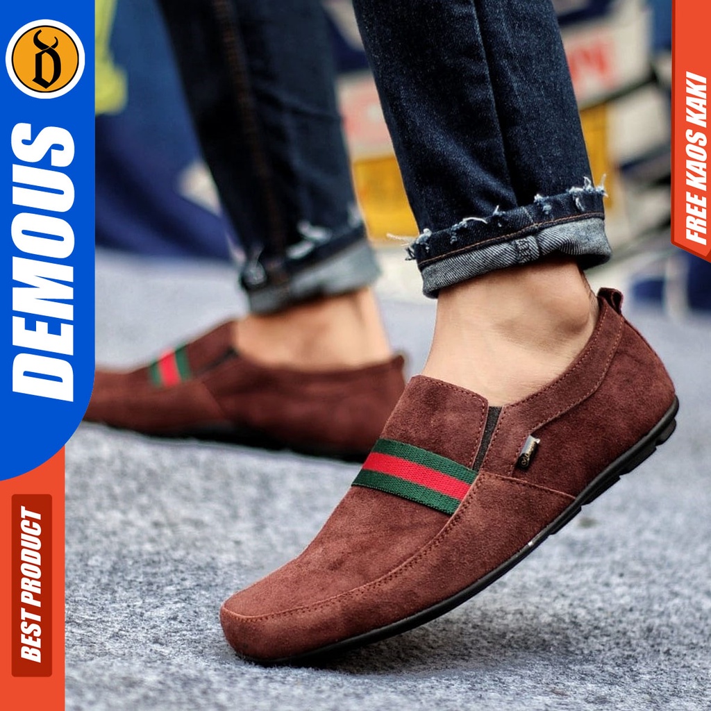 DEMOUS YOMI Sepatu Casual Slip On Kulit Asli