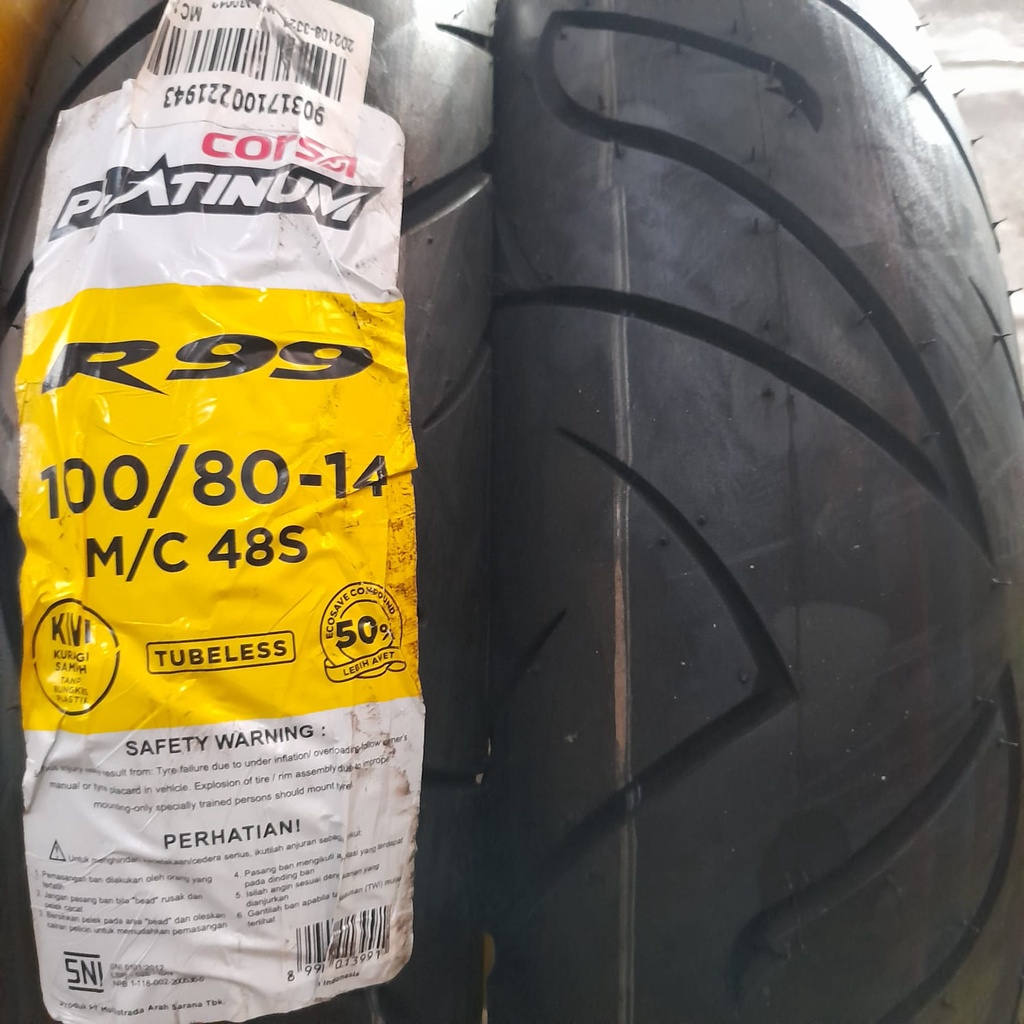 Ban motor matic Corsa Platinum R99 100 80 14 Tubeless