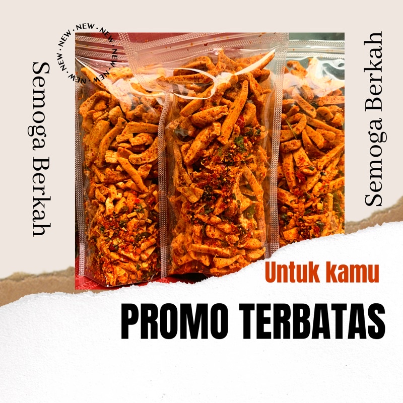

[PROMO] Basreng Pedas 85g / Basreng Kiloan / Basreng Daun Jeruk / Basreng Pedas Daun Jeruk / Baso Goreng