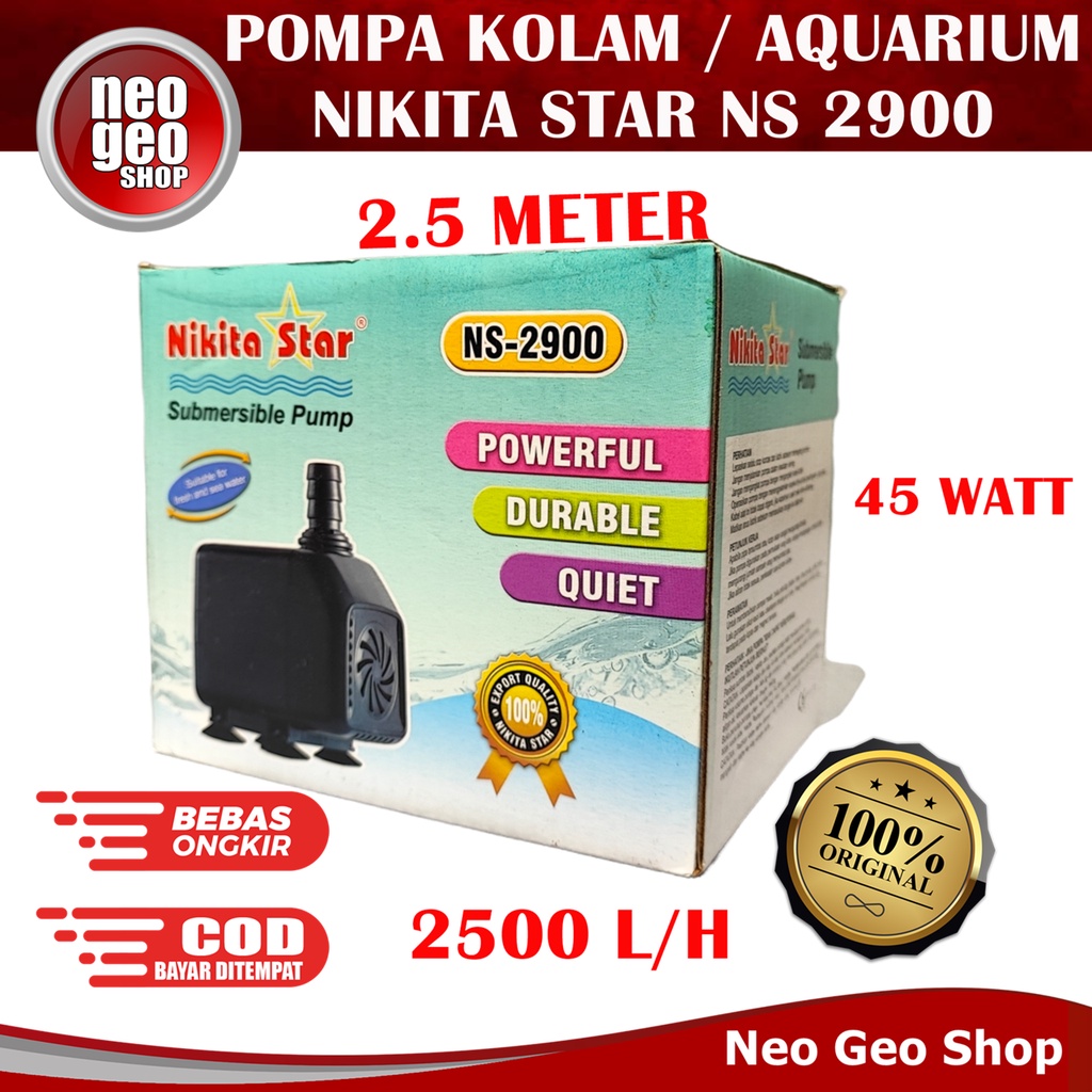 NS2900 NS 2900 NIKITA STAR Pompa Kolam Ikan Aquarium Hidroponik