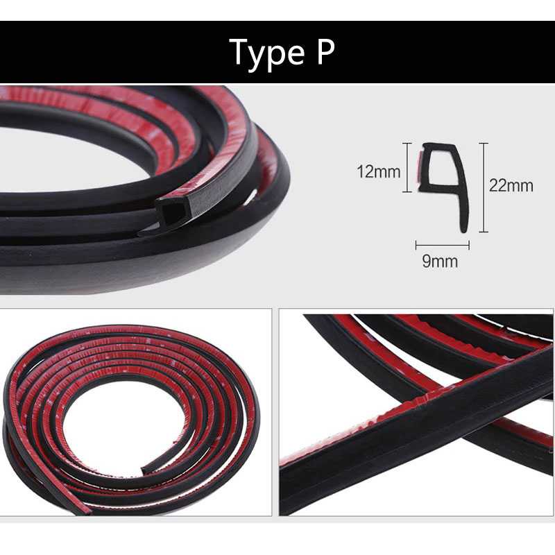 Cuci Gudang LARATH Rubber Strip Dekorasi Pintu Mobil Soundproof 2M Type P - NP8935