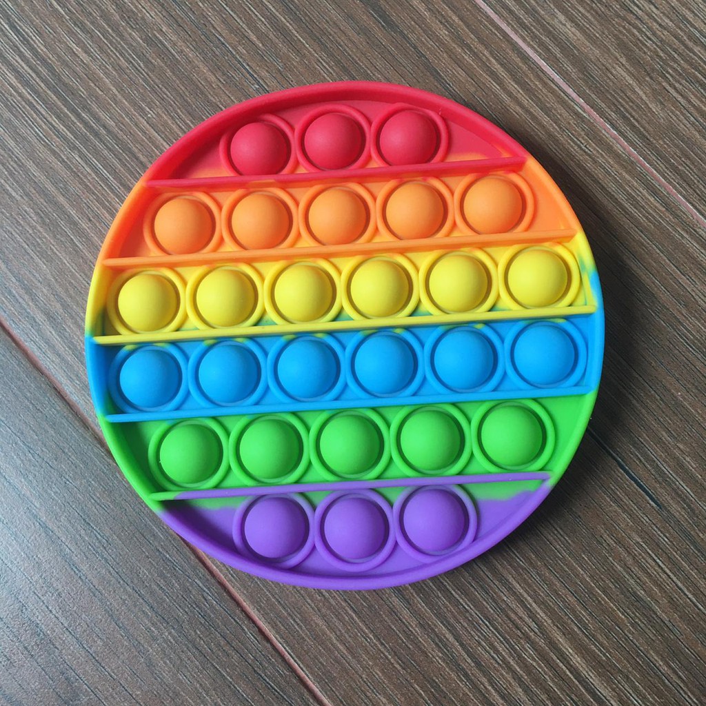 Edufuntoys - PUSH BUBBLE fidged/ pop it rainbow gobang/ pop it pelangi/ pop it among us/ bubble toys/ popit-rainbow bulat