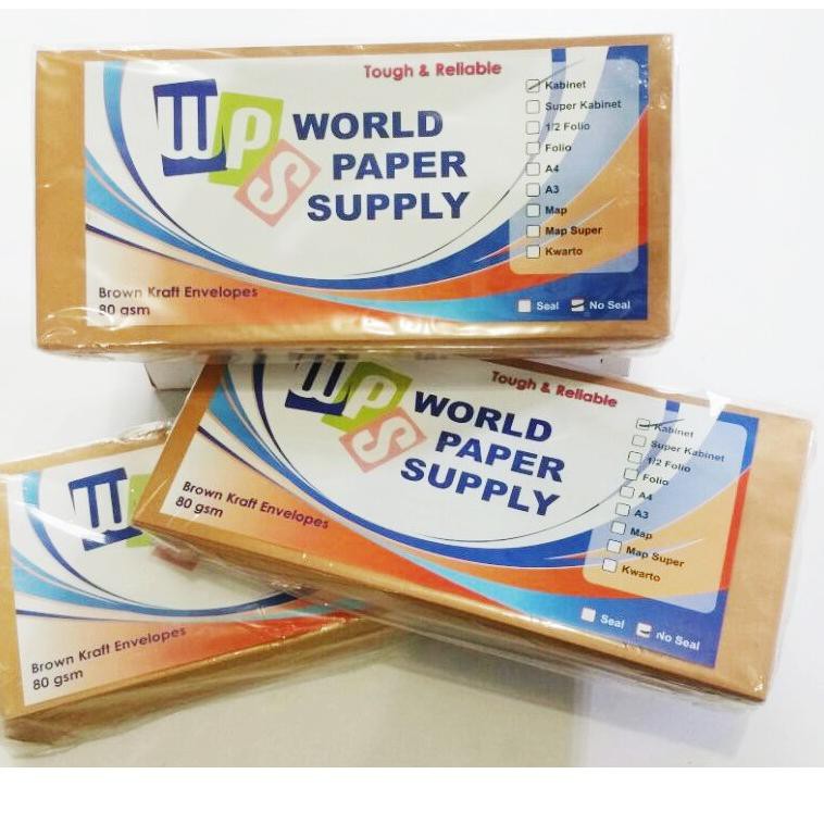 

8NH [PERPACK] Amplop Coklat Ukuran Super Cabinet WPS ( 14 x27 cm ) HH Serba Murah_