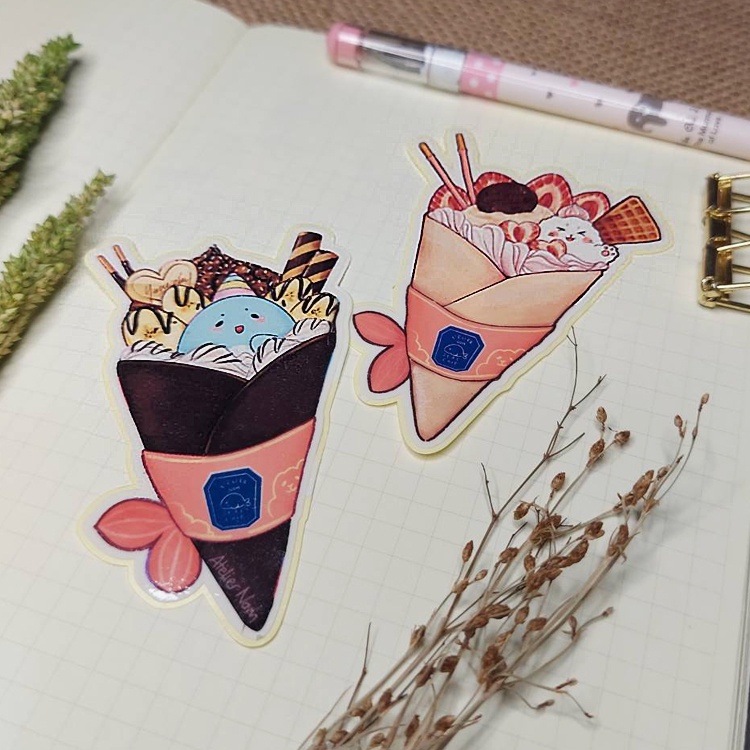 

[AtelierNom] Sticker jumbo aesthetic crepe stiker untuk deco bujo, hiasan sticker