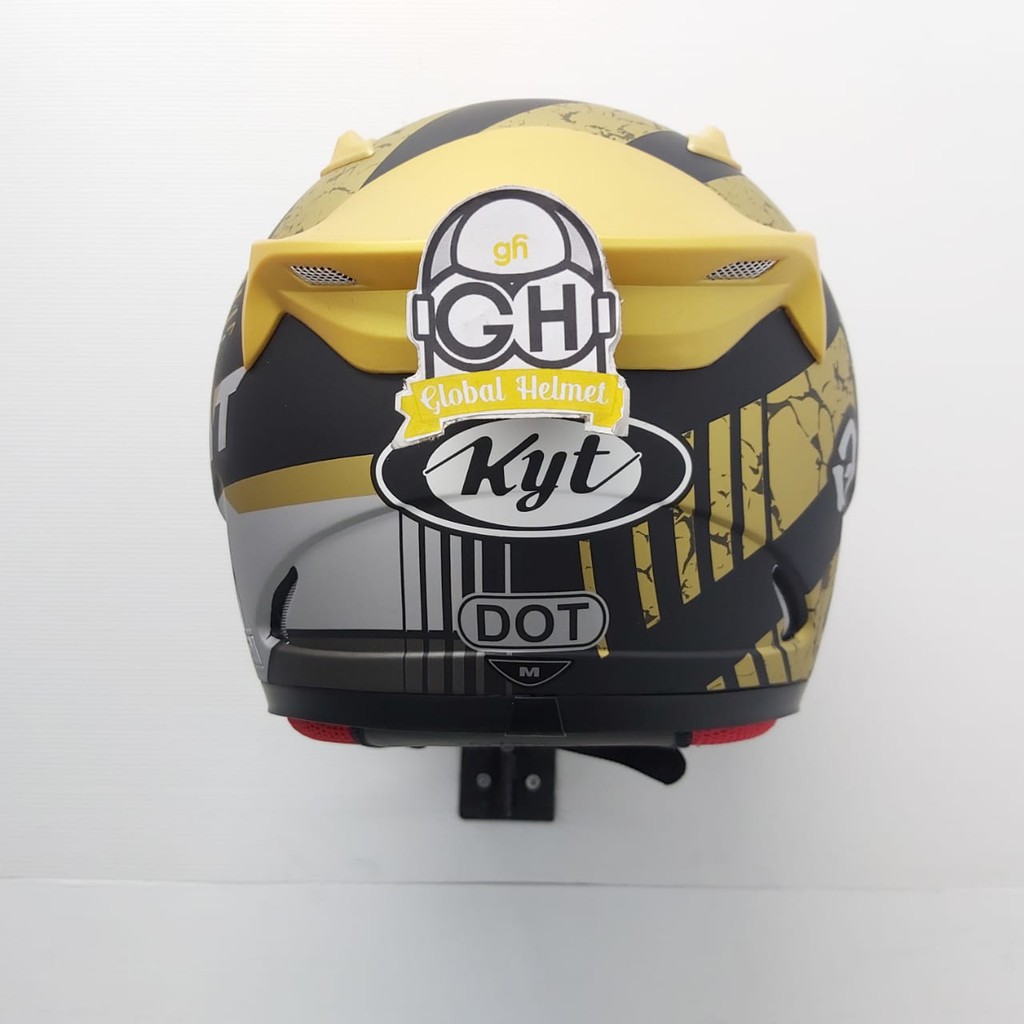 HELM FULL FACE KYT RC7 RC-7 RC SEVEN MOTIF #17 BLACK GOLD DOFF