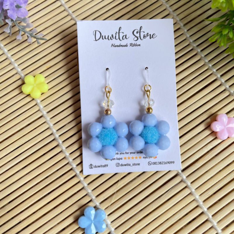 HANDMADE ANTING  ANAK/DEWASA KAITAN PLASTIK MOTIF DONAT(GOLD)