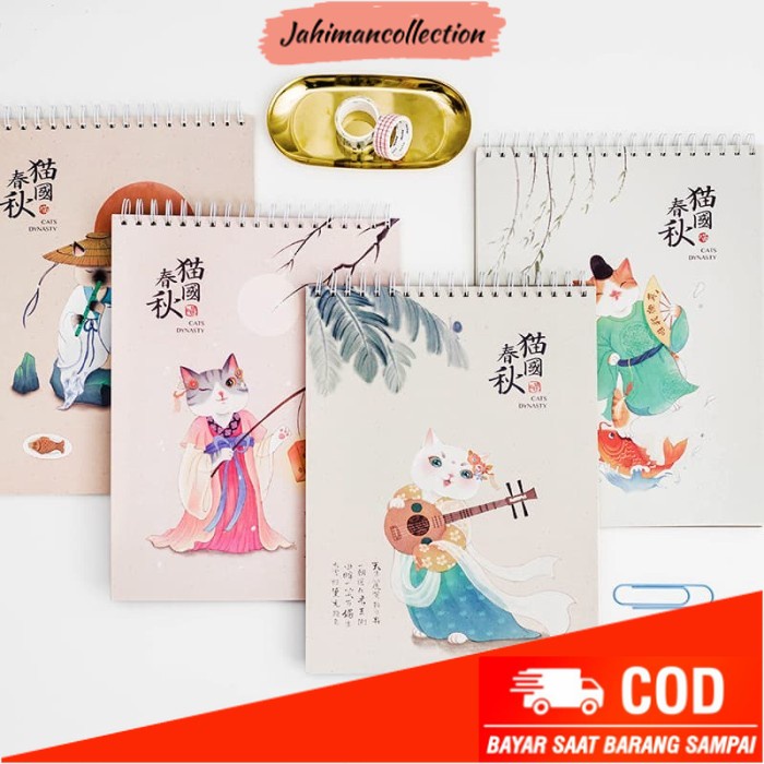 

✨ BISA COD ✨ Cats Dynasty Spiral Sketchbook B5 / Buku Sketsa