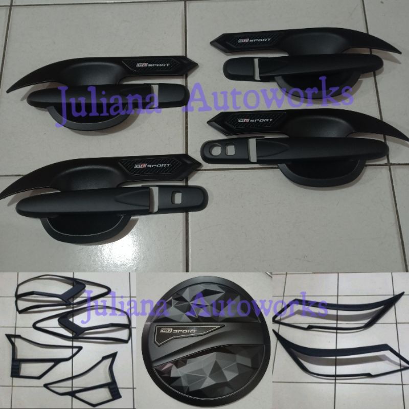 Paket garnish lampu+handle smartkey+outer+tank cover hitam doff All New Rush Terios