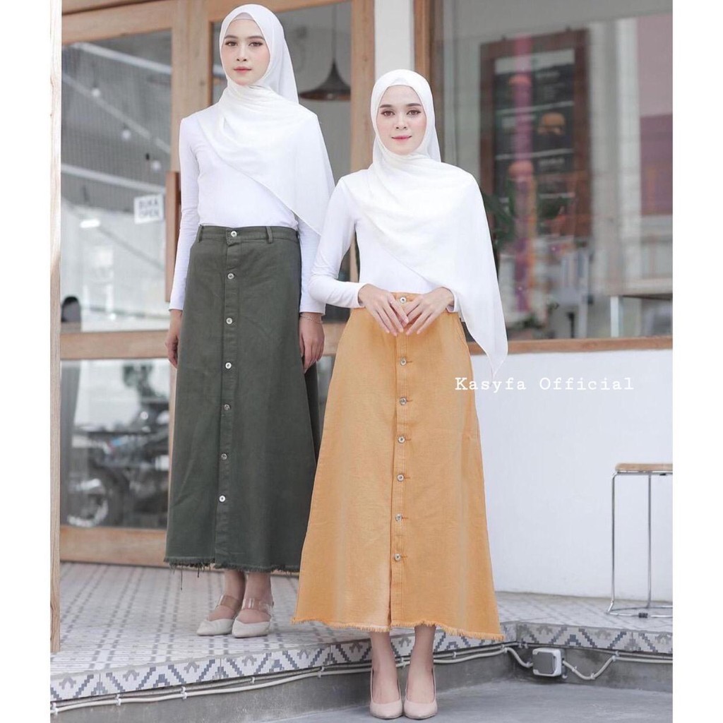 XANDRA SKIRT BUTTON // ROK JEANS BUTTON RAWIS WARNA