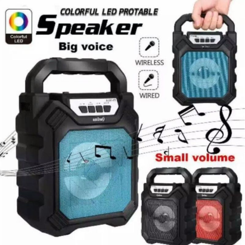 Speaker bluetooth Karaoke Free Mic Radio FM Super Bass Full