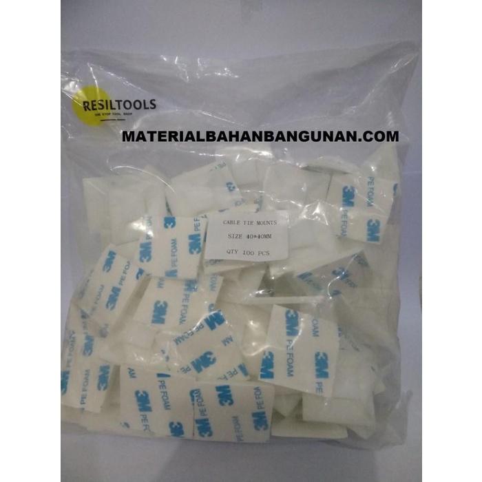 

Holder | Kabel Ties Mount 4 X 4 Cm Pengait Pengikat Cable Tis Tembok 100 Pcs