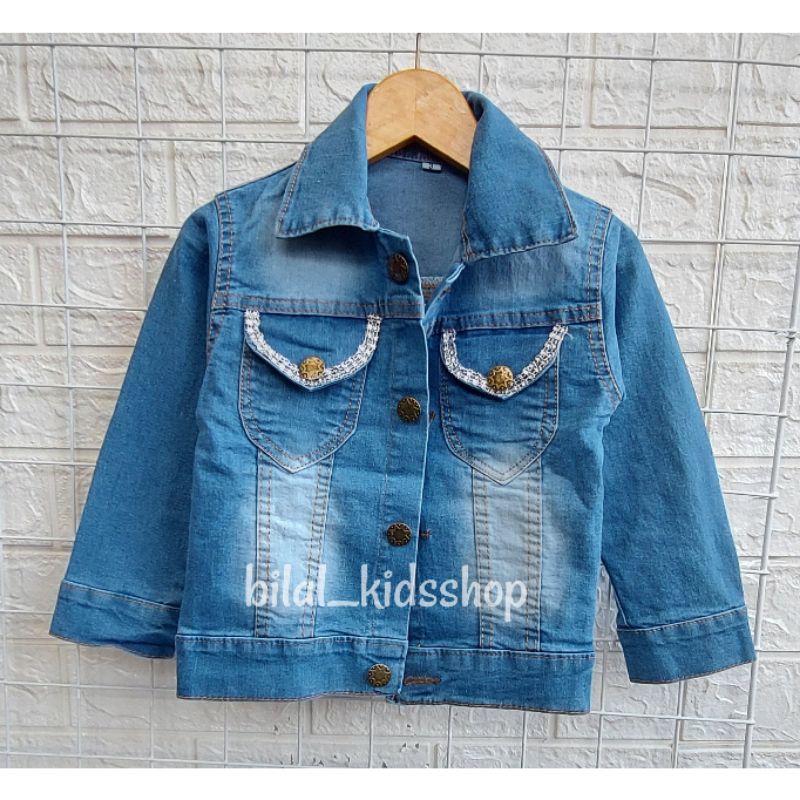 JAKET JEANS ANAK PEREMPUAN/JAKET MANIK ANAK