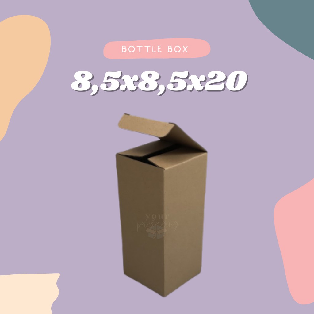 

BOTTLE BOX 8.5x8.5x20 // DUS CORRUGATED DIE-CUT E-FLUTE // PACKING BAJU // DUS KEMASAN BOTOL MURAH