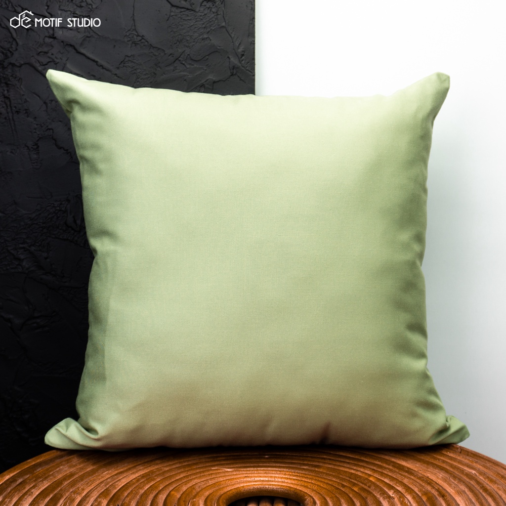 SARUNG BANTAL SOFA KURSI TAMU POLOS LETTUCE GREEN HIJAU KATUN OXFORD 50X50 50 X 50 PLAIN CUSHION COV