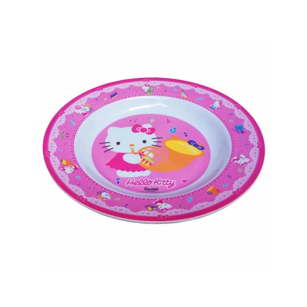 Vanda Hello Kitty Piring Makan Bulat 9&quot; Melamin - Pink