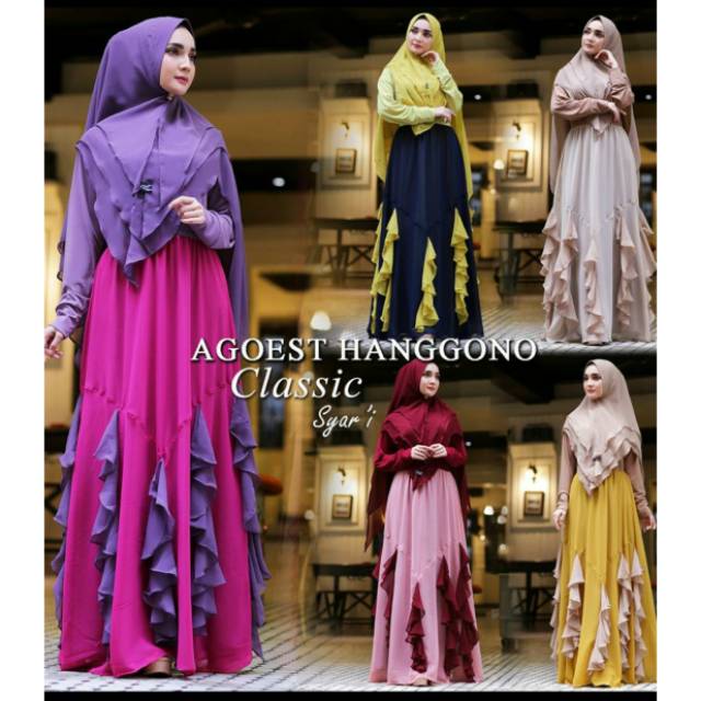 ORI💗💗💗 syari classic by agoest hanggono gamis pesta polos terbaru 2019 kekinian