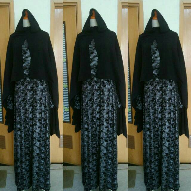 BAJU GAMIS HITAM WANITA PREMIUM KUALITAS IMPORT