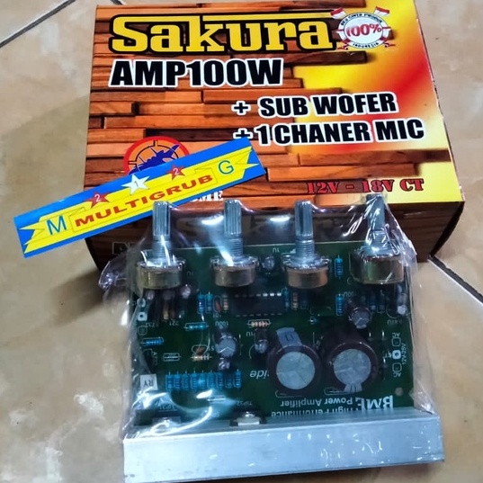 KIT POWER SPEAKER AKTIF / KIT POWER + TONE CONTROL MONO / DRIVER POWER MONO MEREK SAKURA 100WATT