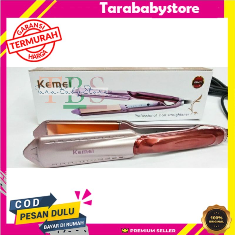 Kemei Km 471 Catokan rambut Kemei Km 471 Catok Plat Gold temperatur suhu ionic ORIGINAL TERMURAH