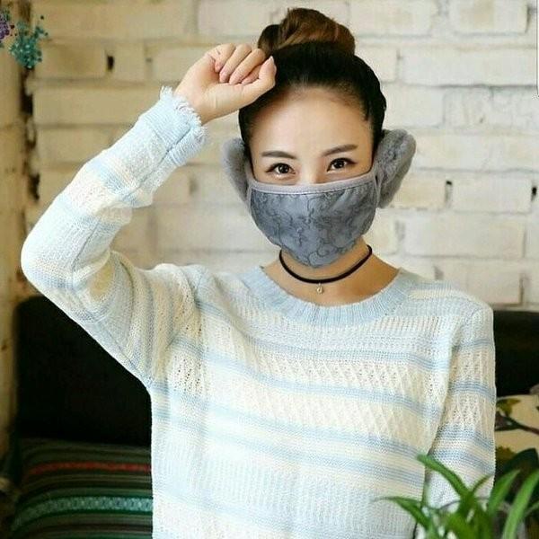 Shawl Masker Musim Dingin 2In1 Earmuff, Masker Winter Ear Muff Musim Dingin