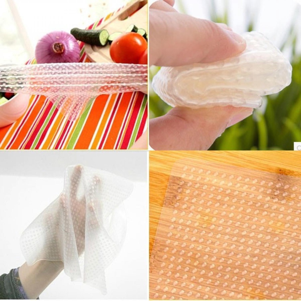 Penutup Makanan Silikon Paket Pelindung Piring Silicone Stretch Fresh Food Cover Tutup Mangkok