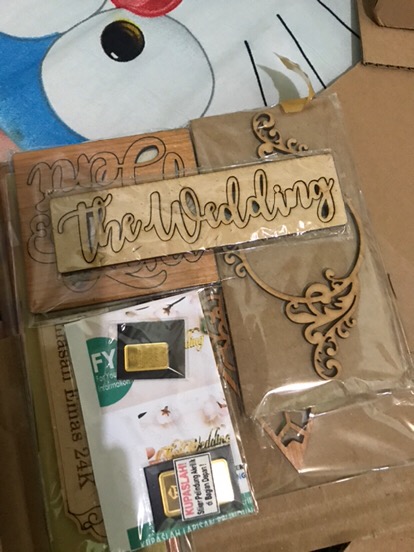 Rs 18 X 4,5 Cm Arab Bismillah Harakat Kayu Plywood Coklat / Putih / Mdf / Triplex Mahar Seserahan