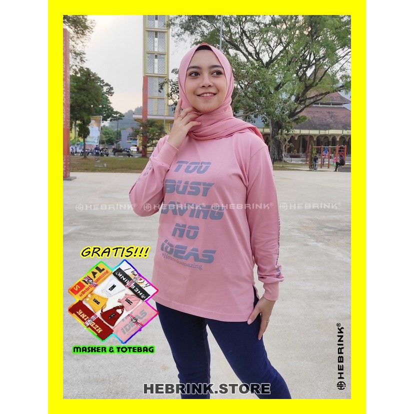 Sweatshirt Hebrink HB2 Kaos Wanita Muslimah Gratis Masker Premium Garansi 100% ⭐⭐⭐⭐⭐