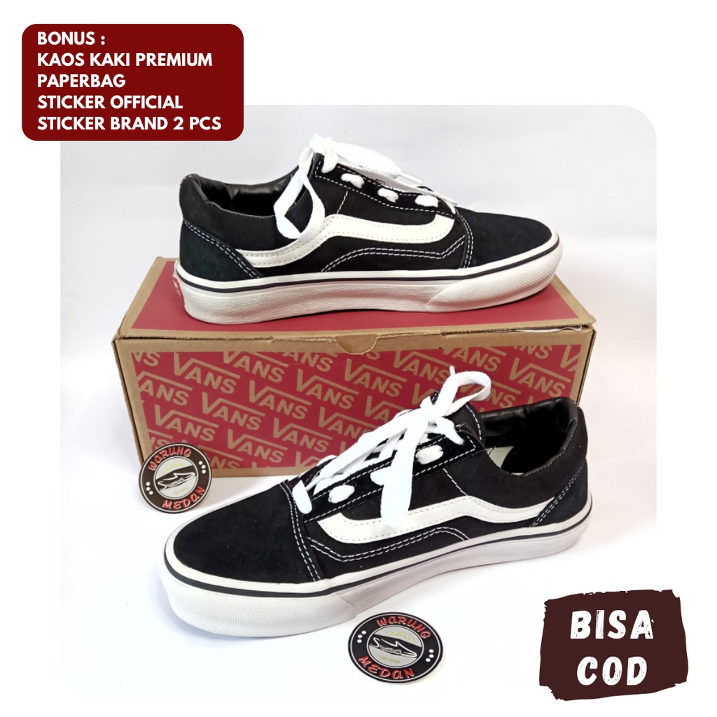 Sepatu Vans Oldskool Classic Black White / Hitam Putih Premium Bisa Untuk Cowo Cewe