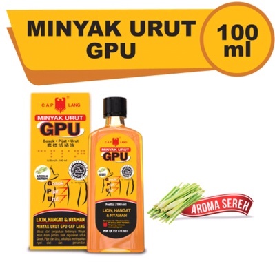 PROMO Minyak Urut GPU Sereh 100 ml - Liniment Oil 100ml - Minyak Pijat Gosok