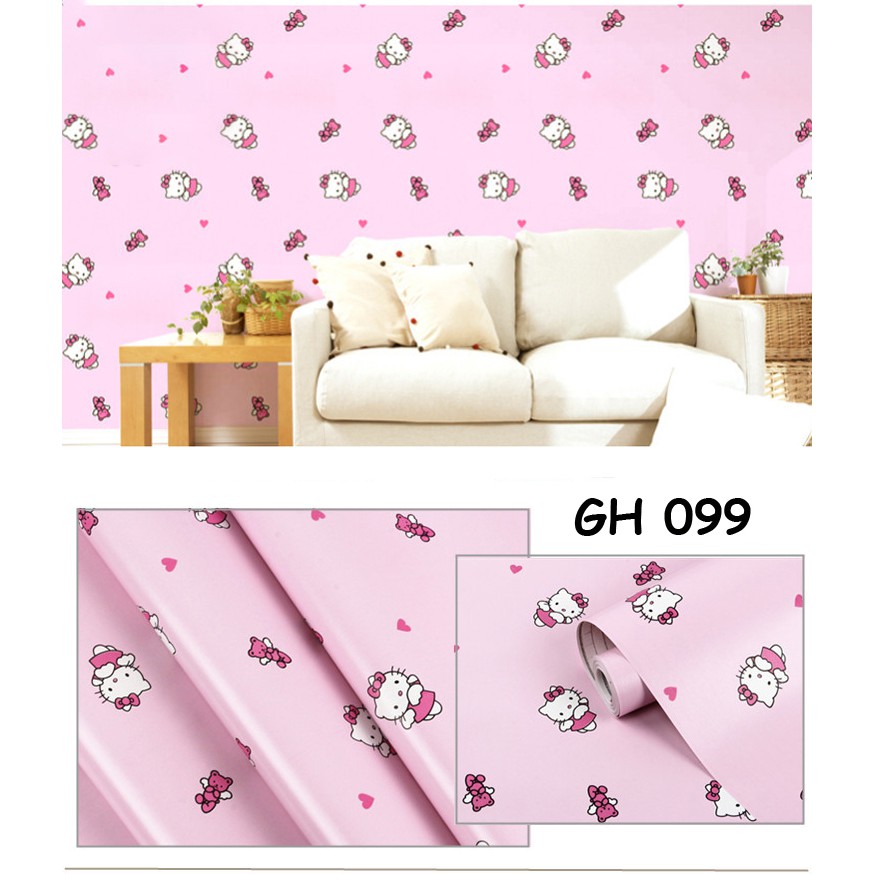 Wallpaper Dinding Ukuran 45cm x 10m Wallpaper Dinding Motif Doraemon & Hellokitty Wallpaper Stiker 3D Wallpaper Aesthetic-6